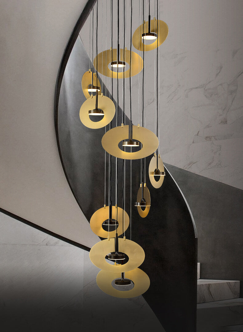 Grand Brass Chandelier | Extra Large Staircase LED | Aurorae