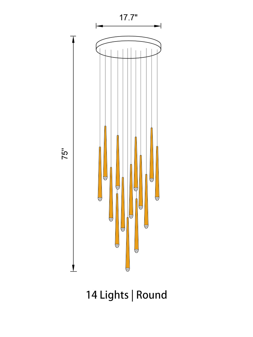 Brushed Brass Round Chandelier | Crystal Glass | Aurorae