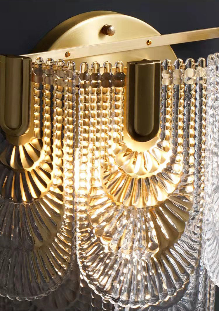Crystal Glass Chandelier | Brass & LED Elegant | Aurorae