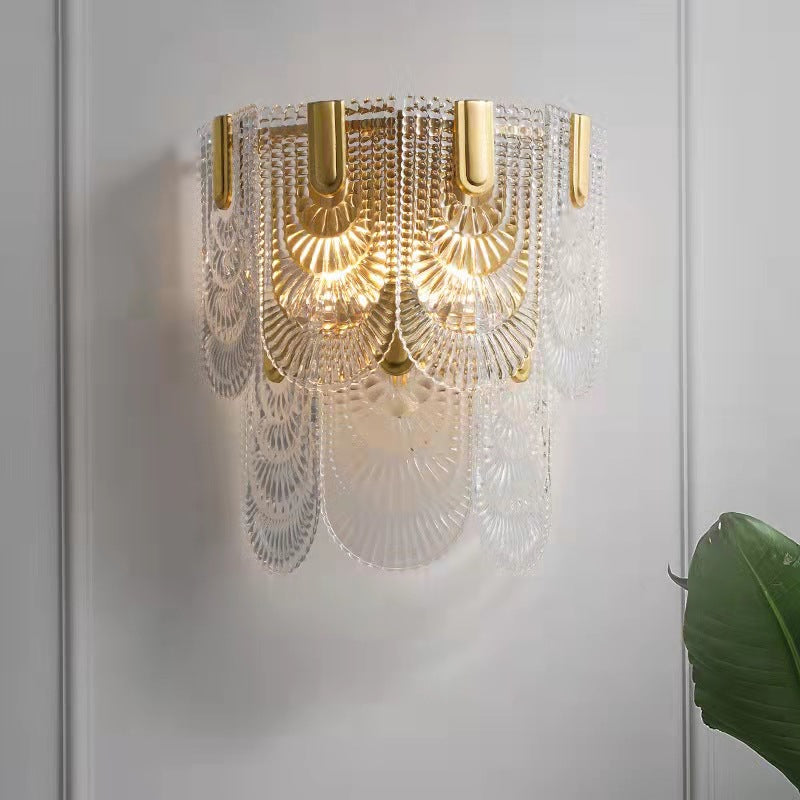 Crystal Glass Chandelier | Brass & LED Elegant | Aurorae