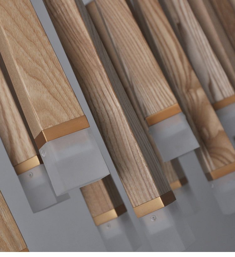 Matchstick Shape Chandelier | Wooden LED | Aurorae