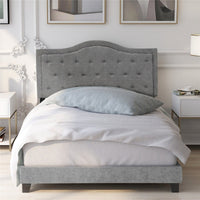 Thumbnail for Classic style Upholstered Linen Bed Frame | Queen
