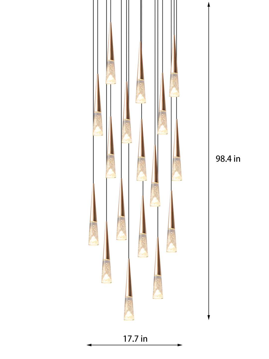 Cluster Iceberg Chandelier | Crystal Glass LED | Aurorae