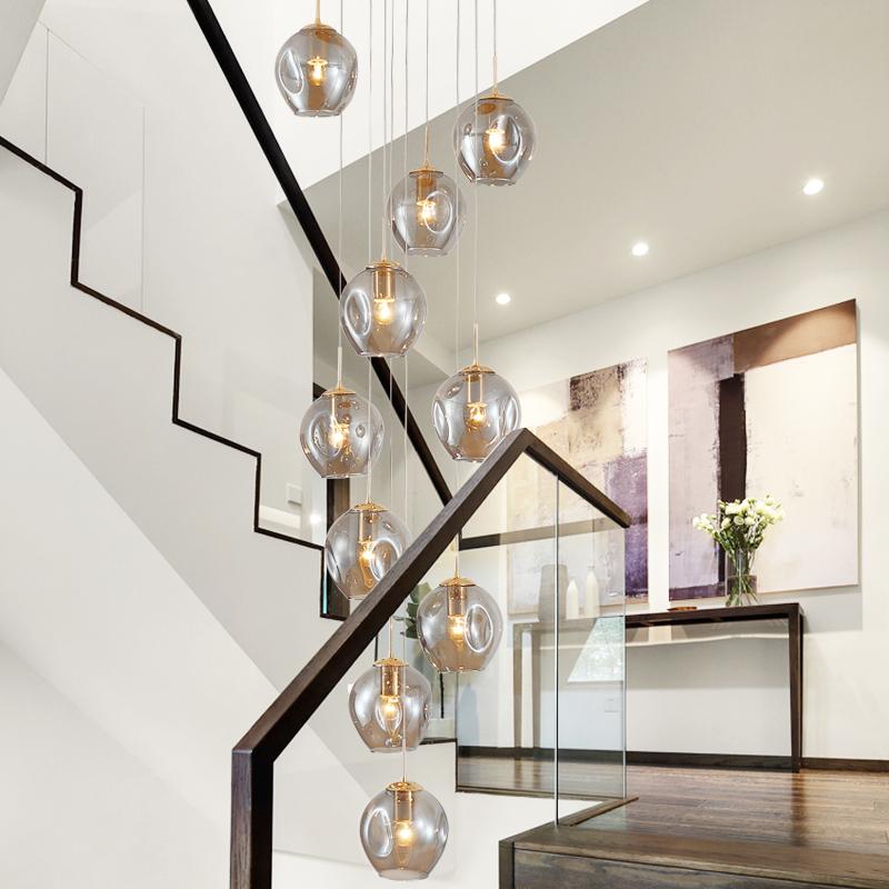 amber glass pendant light for staircase