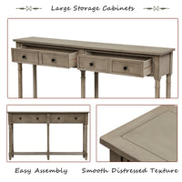 Console Table Sofa Table Easy Assembly with Two Storage Drawers and Bo ...