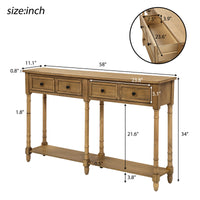 Thumbnail for Console Table Sofa Table Easy Assembly with Two Storage Drawers and Bottom Shelf for Living Room