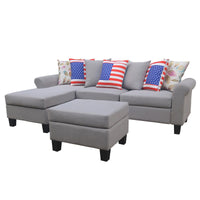 Thumbnail for Contemporary Polyester-blend Upholstered Sofa Sectional | Multiple Pillows