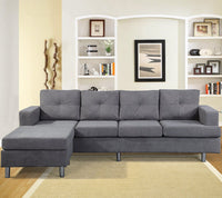 Couch and Sofa Sets for Living Room with Reversible Chaise Lounge L Sh ...