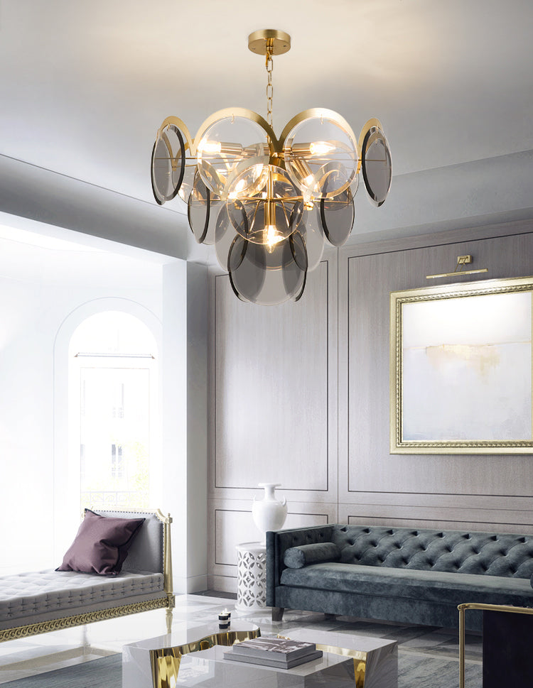 Creative Decoration Glass Chandelier | Brass LED | Aurorae