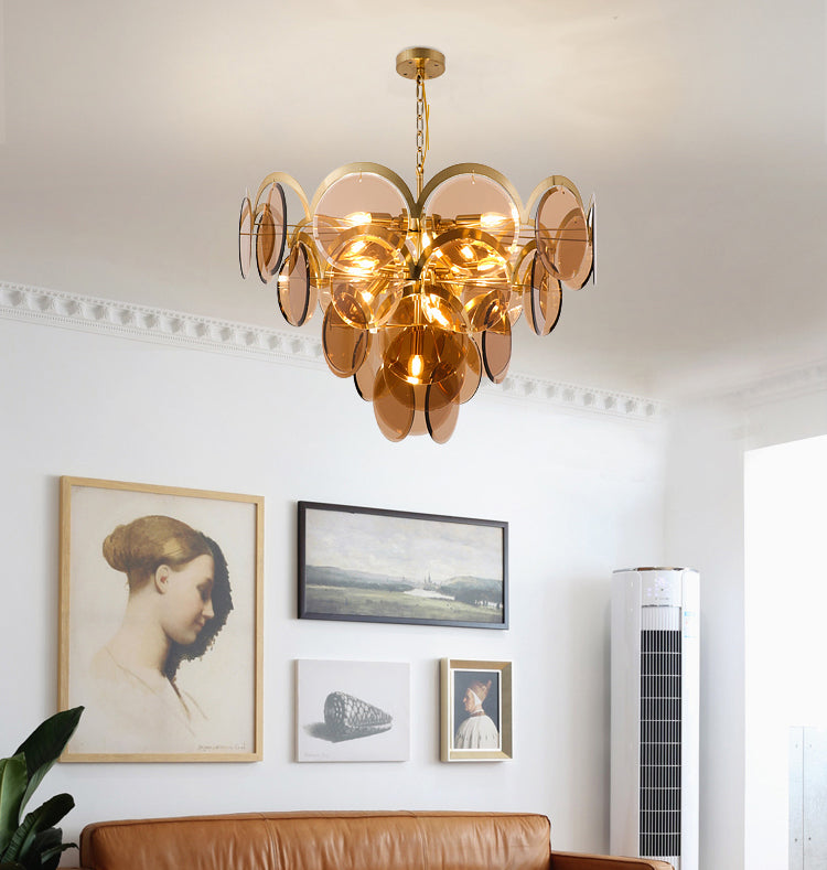 Creative Decoration Glass Chandelier | Brass LED | Aurorae