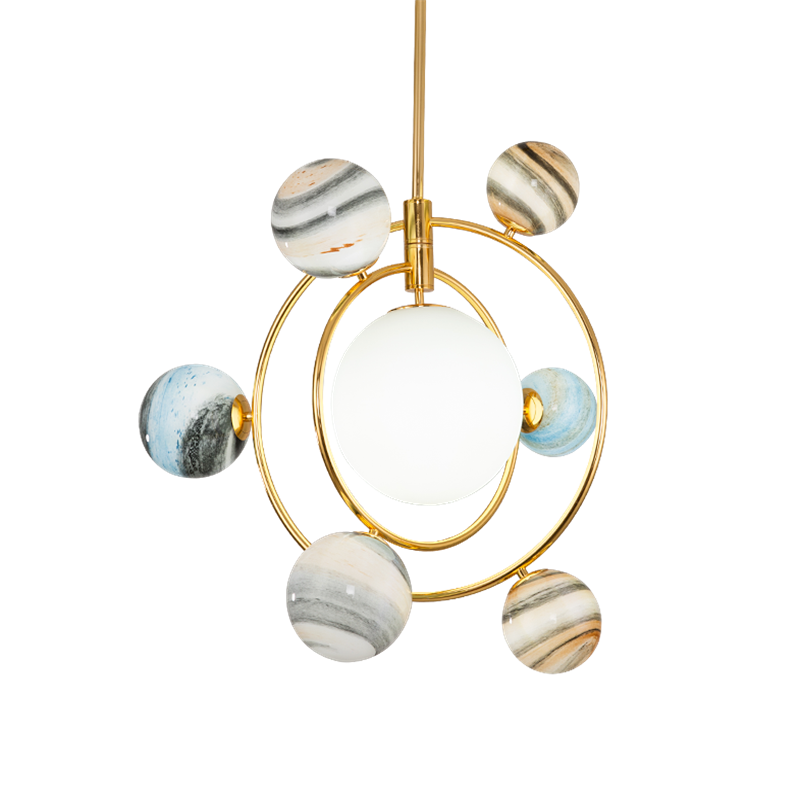 Designer Planet Chandelier | Glass Globe LED | Aurorae