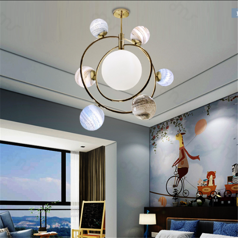 Designer Planet Chandelier | Glass Globe LED | Aurorae