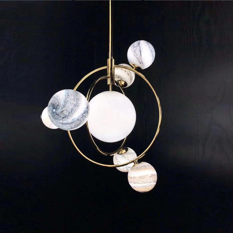 Designer Planet Chandelier | Glass Globe LED | Aurorae