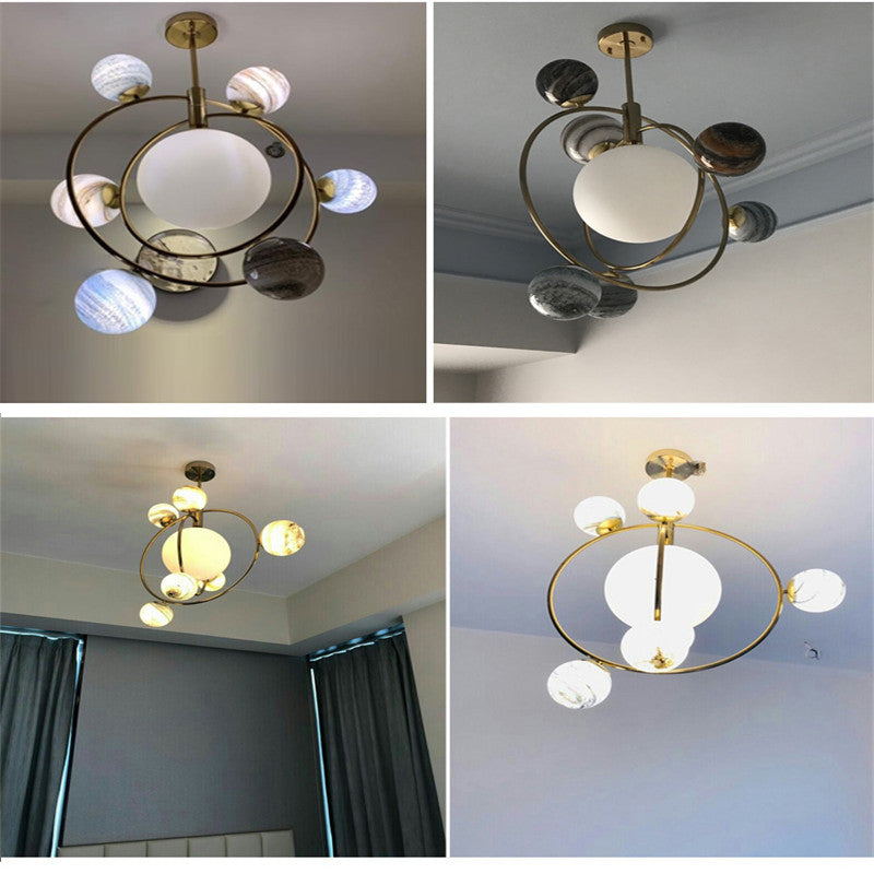 Designer Planet Chandelier | Glass Globe LED | Aurorae