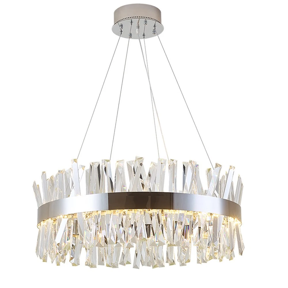 Crystal Circle Chandelier | LED Ring Light | Aurorae