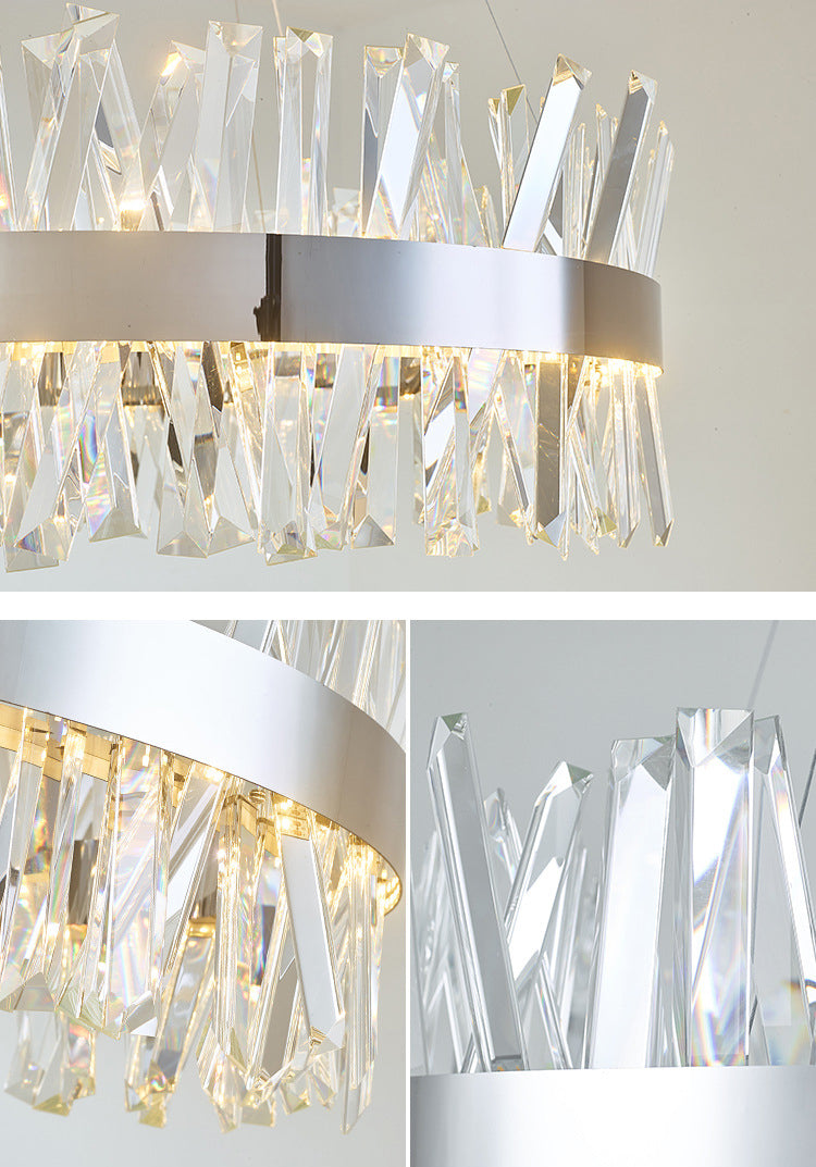 Crystal Circle Chandelier | LED Ring Light | Aurorae
