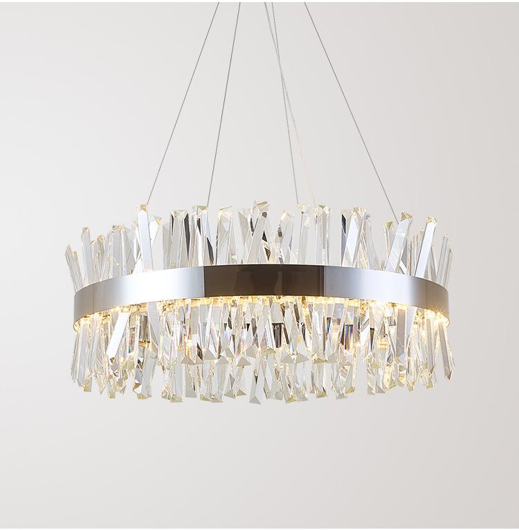 Crystal Circle Chandelier | LED Ring Light | Aurorae