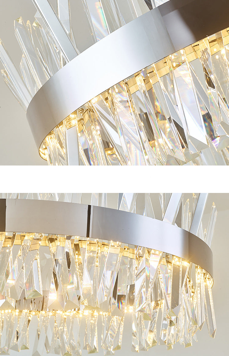 Crystal Circle Chandelier | LED Ring Light | Aurorae