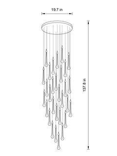 30-light random configuration, emphasizing its unique, cascading crystal style.