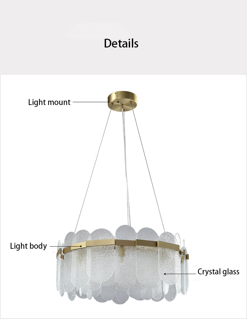 Crystal Glass Chandelier | Sea-Inspired Art LED | Aurorae