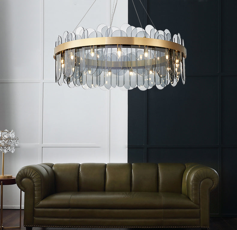 Crystal Glass Chandelier | Sea-Inspired Art LED | Aurorae