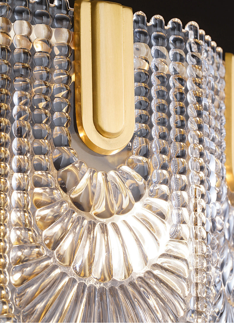 Crystal Glass Chandelier | Brass & LED Elegant | Aurorae