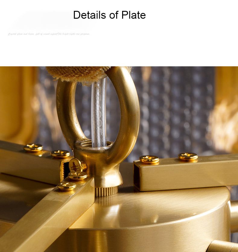 Crystal Glass Chandelier | Brass & LED Elegant | Aurorae