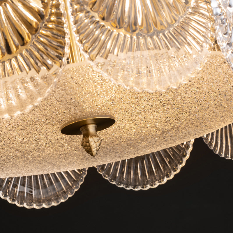 Crystal Glass Chandelier | Brass & LED Elegant | Aurorae