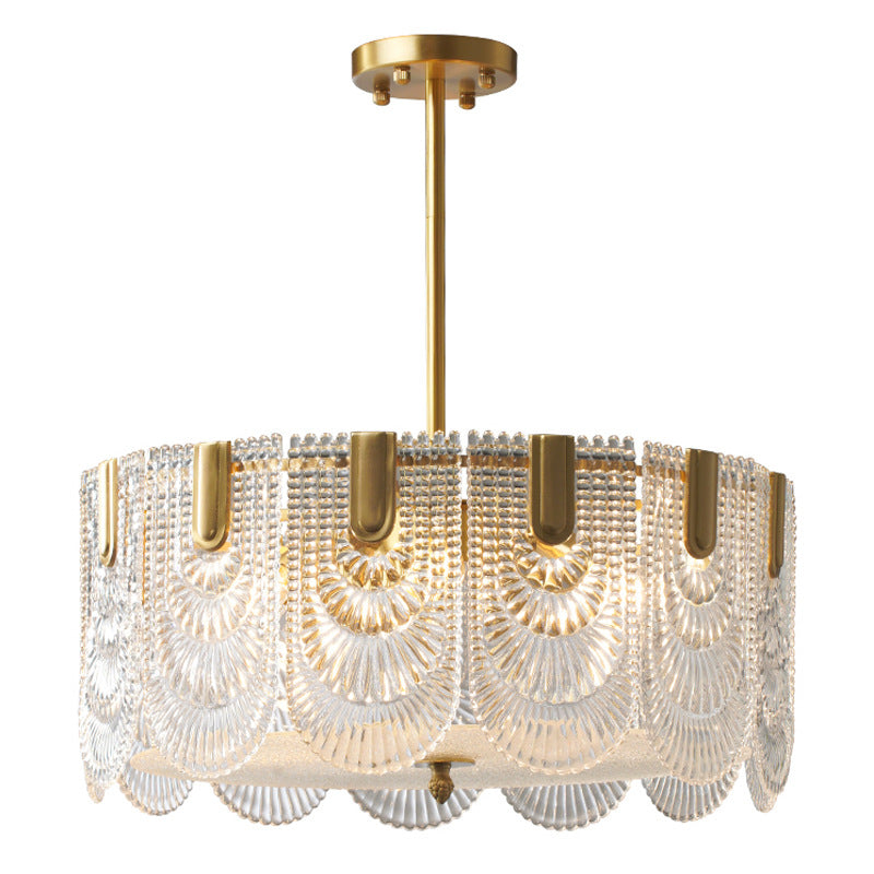 Crystal Glass Chandelier | Brass & LED Elegant | Aurorae