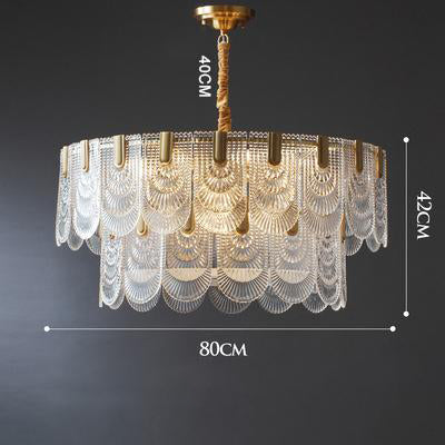 Crystal Glass Chandelier | Brass & LED Elegant | Aurorae