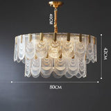 Crystal Glass Chandelier | Brass & LED Elegant | Aurorae