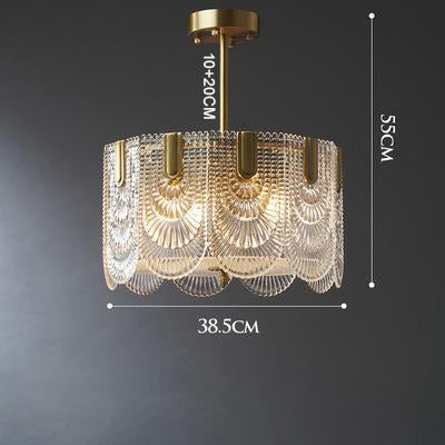 Crystal Glass Chandelier | Brass & LED Elegant | Aurorae