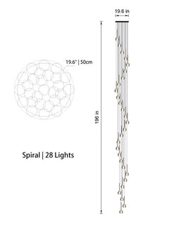 Unlit Ethereal Cascade pendant, focusing on the clarity and quality of its sculptural crystal design.