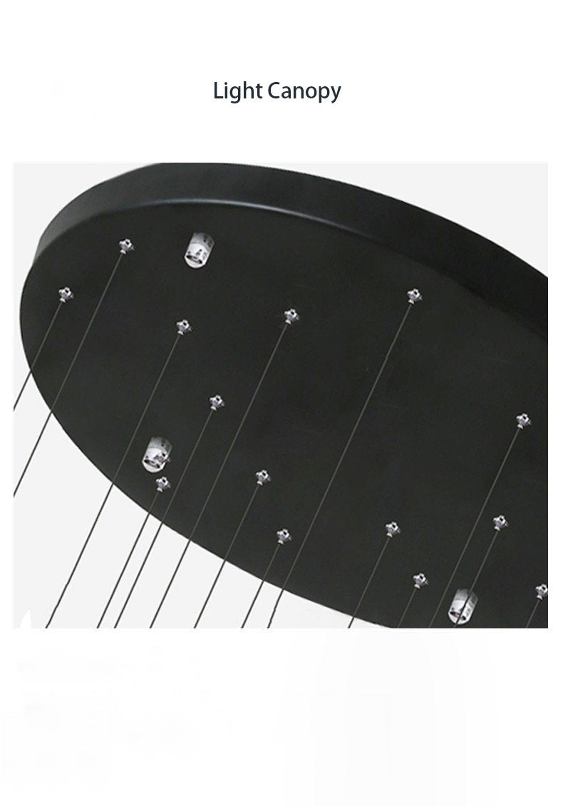 Spiral Glass Pendant Light | Chrome Staircase LED | Aurorae