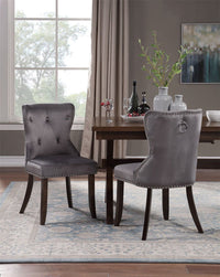 Thumbnail for Dining Chair Tufted Armless Chair | Upholstered Accent Chair | Set of 4 Grey