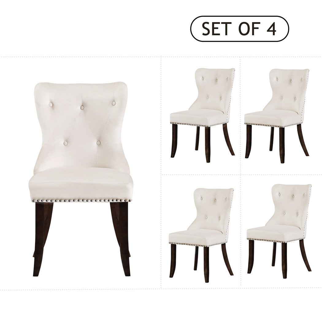Dining Chair Tufted Armless Chair Upholstered Accent Chair | Set of 4