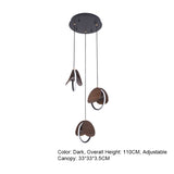 Double Moon Pendant Light | Wood & Brass LED | Aurorae