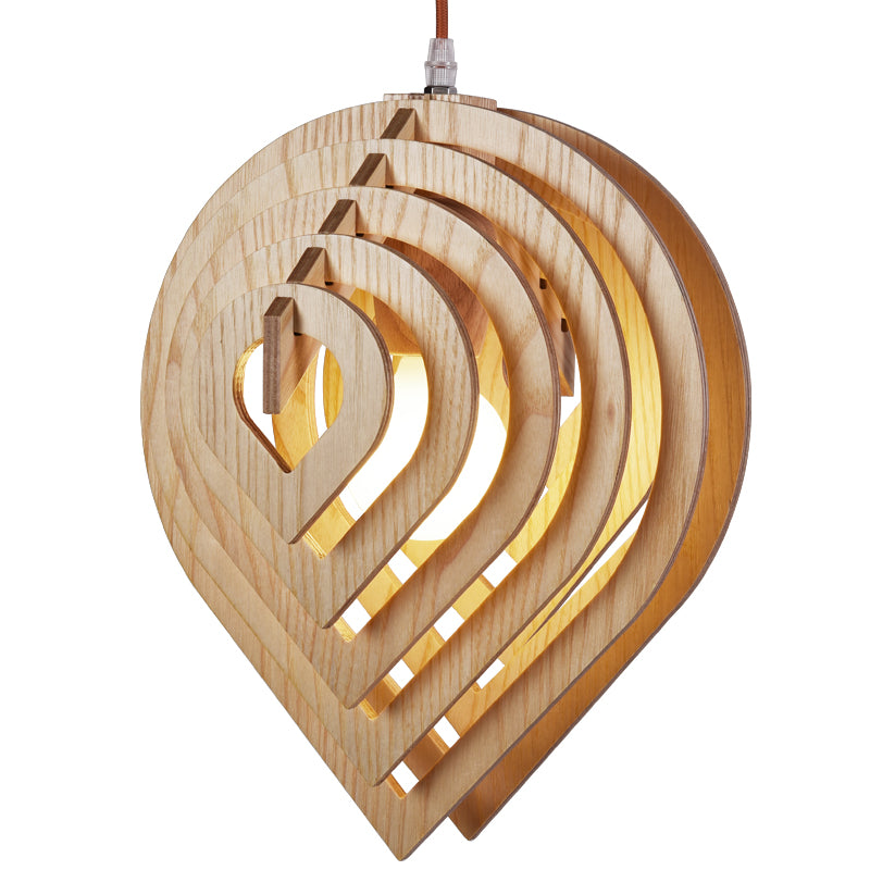 Droplet Wooden Chandelier Light Fixture