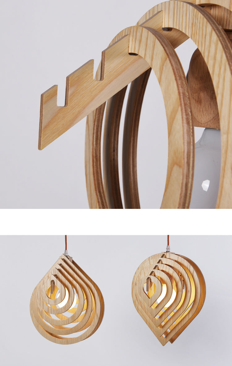 Droplet Wooden Chandelier Light Fixture