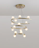 Top view of the 16-light chandelier, emphasizing its circular arrangement.