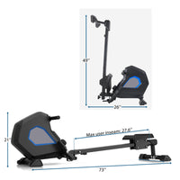 Thumbnail for Foldable Magnetic Rower Rowing Machine with 8 Resistance for Full Body Exercise