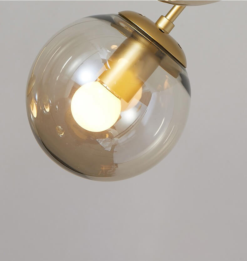 Glass Ball Pendant Light in Cognac | Amber LED | Aurorae
