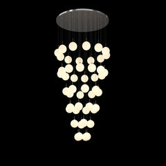 hanging chandelier in stairwell