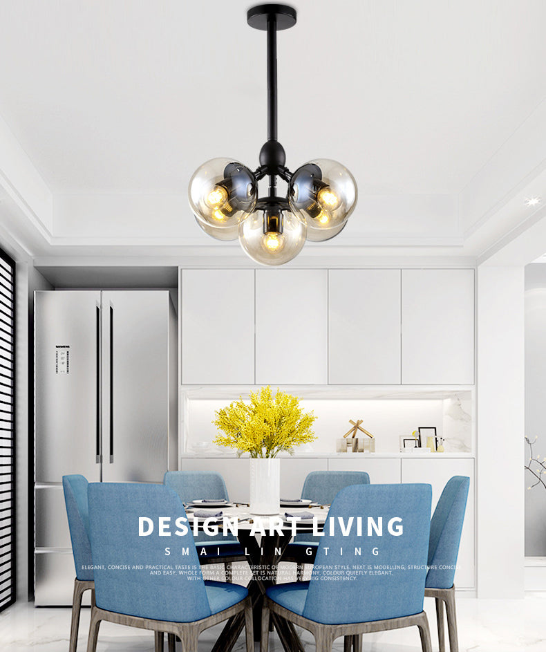 Glass Molecular Chandelier | Modern Globe LED | Aurorae