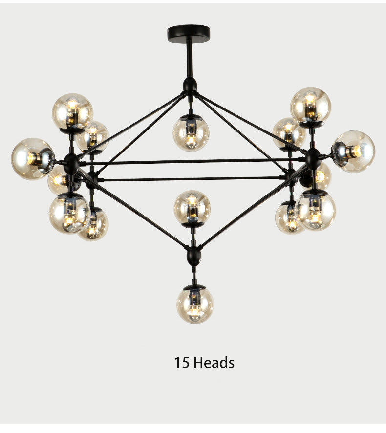 Glass Molecular Chandelier | Modern Globe LED | Aurorae