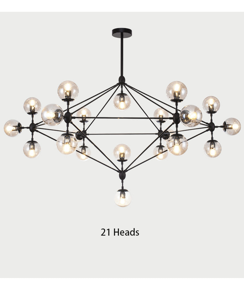 Glass Molecular Chandelier | Modern Globe LED | Aurorae