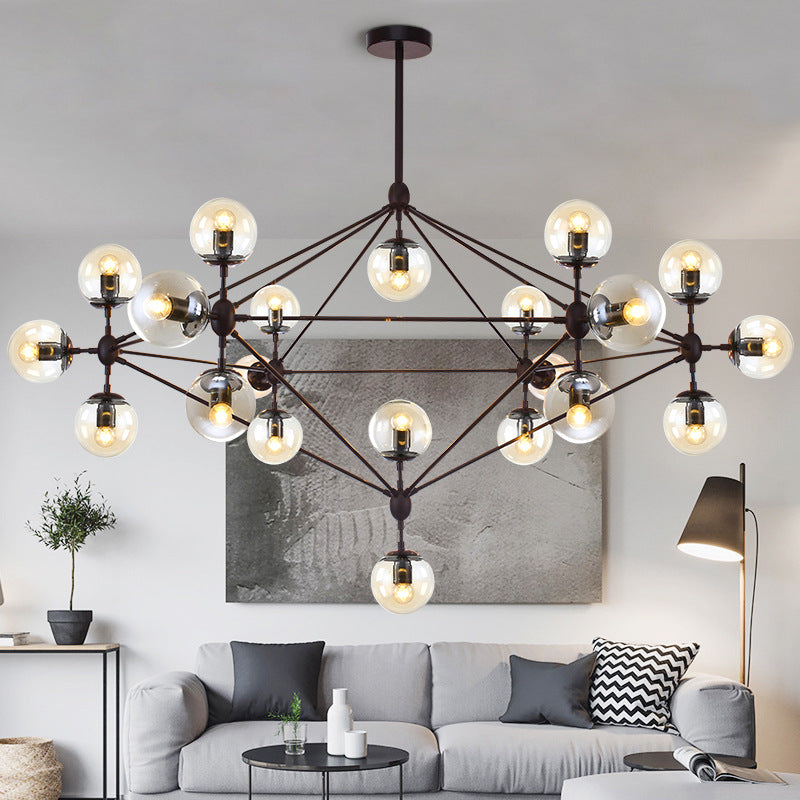 Glass Molecular Chandelier | Modern Globe LED | Aurorae
