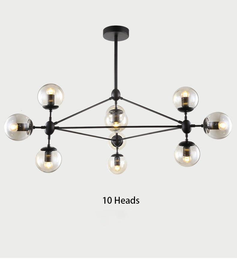 Glass Molecular Chandelier | Modern Globe LED | Aurorae