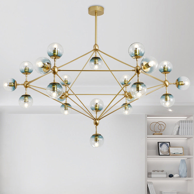 Glass Molecular Chandelier | Modern Globe LED | Aurorae