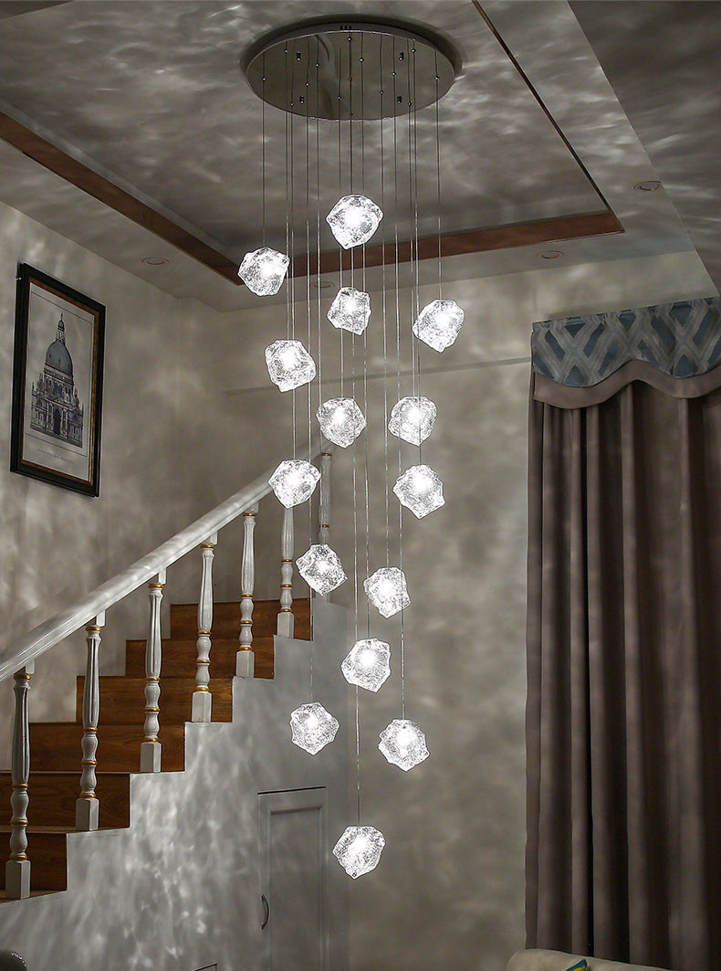 staircase pendant light in chrome